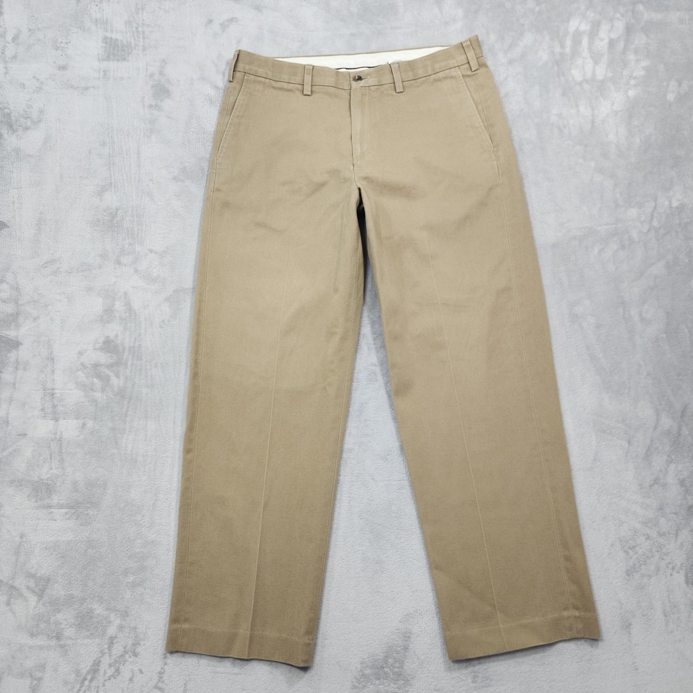 Eddie Bauer Pants Mens 36x32 Beige Classic Fit Wrinkle Resistant Chino Office